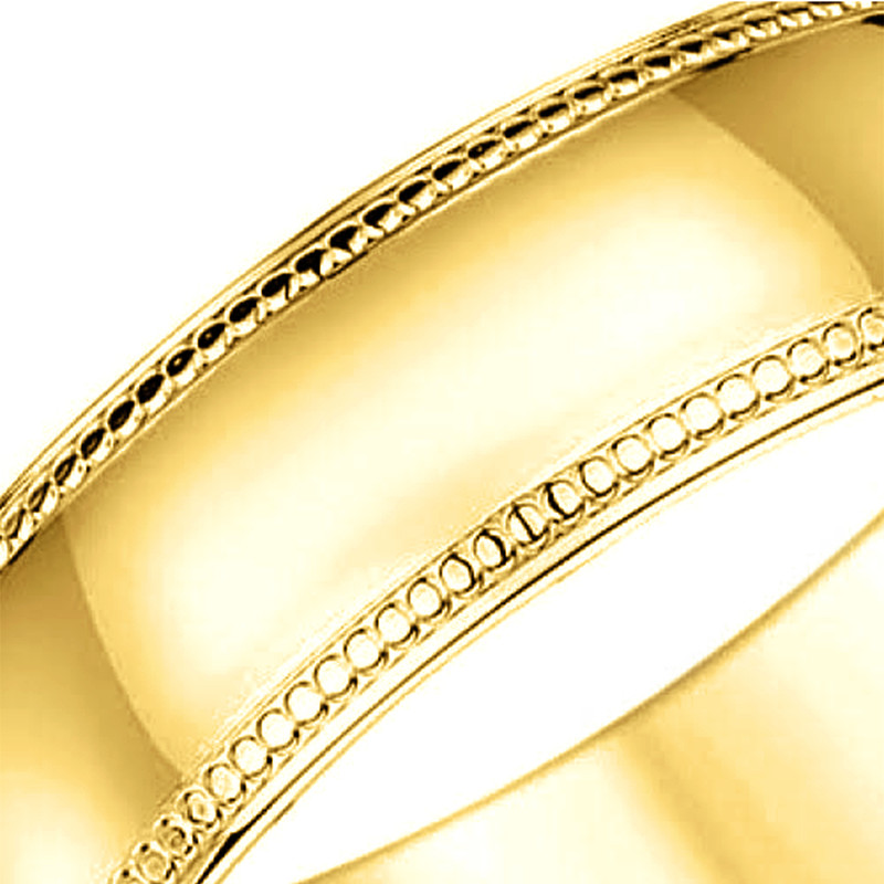 9ct Yellow Gold Millgrain Wedding Ring - Image 2