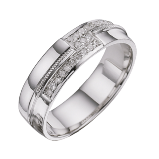 6mm 9ct White Gold Court 0.12ct Round Diamond Eternity Ring