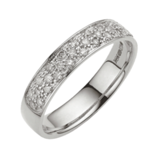 4mm 9ct White Gold Flat Court 0.28ct Round Diamond Eternity Ring