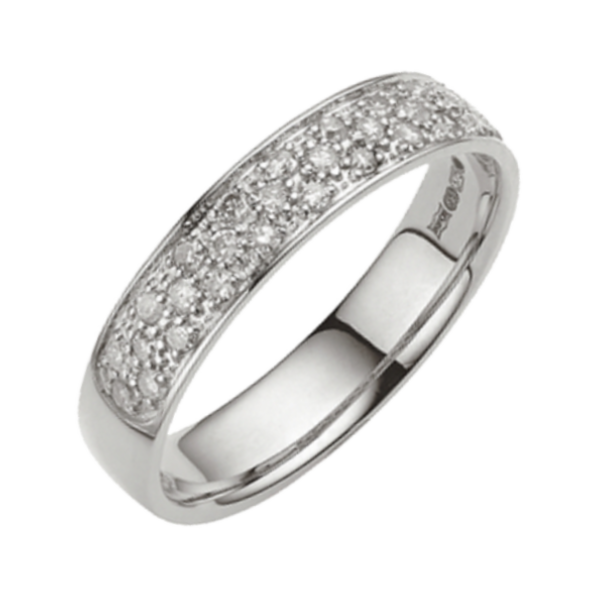 4mm 9ct White Gold Flat Court 0.28ct Round Diamond Eternity Ring