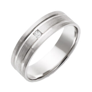 6mm 9ct White Gold 0.05ct Round Diamond Ring