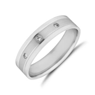 5mm Platinum Matt and Polished 0.45ct Ring