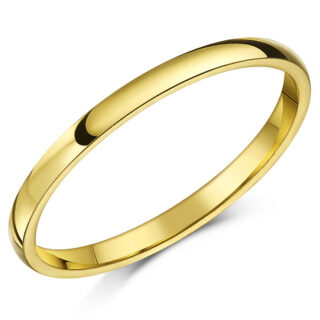 2mm 9ct Yellow Gold Heavy Court Wedding Ring