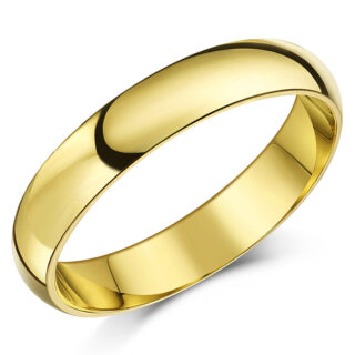 4mm 9ct Yellow Gold Light Court Wedding Ring