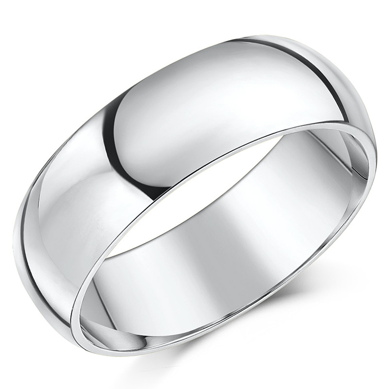 7mm Silver Heavy Court Wedding Ring