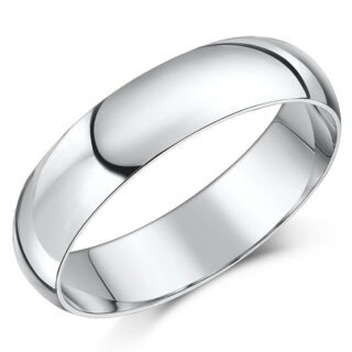 5mm 9ct White Gold Extra Heavy D Wedding Ring