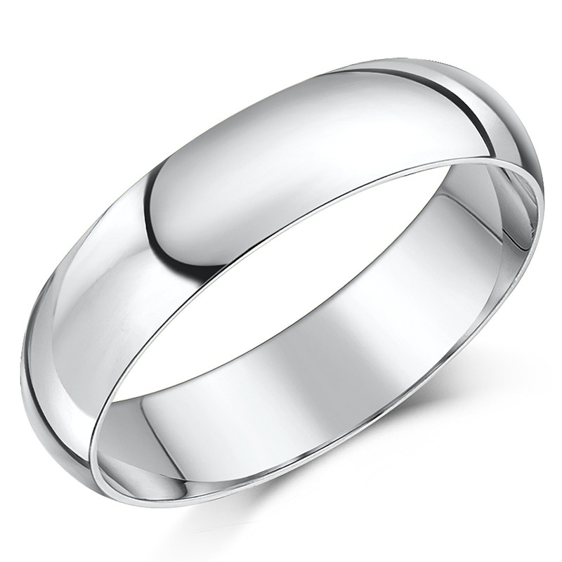 5mm 9ct White Gold Extra Heavy D Wedding Ring