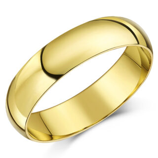 5mm 9ct Yellow Gold Heavy D Wedding Ring