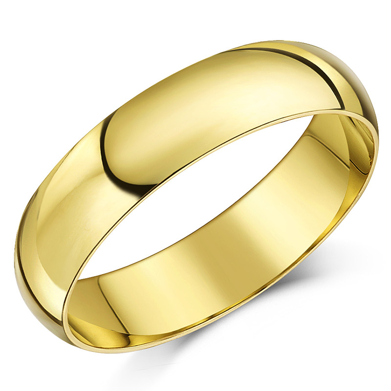 5mm 9ct Yellow Gold Light D Wedding Ring