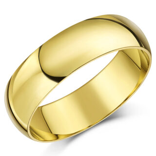 6mm 9ct Yellow Gold Extra Heavy D Wedding Ring