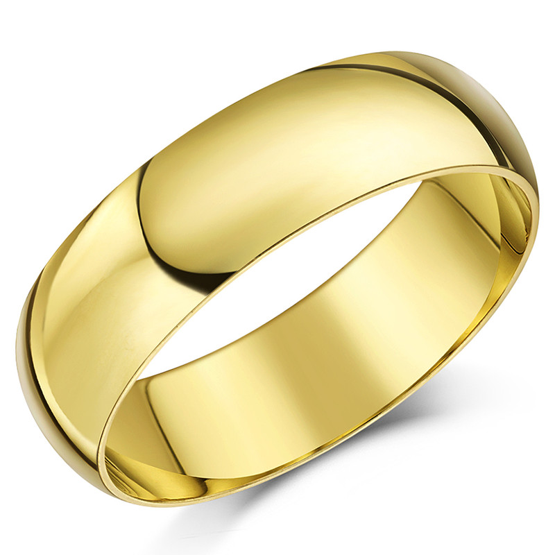 6mm 9ct Yellow Gold Extra Heavy D Wedding Ring