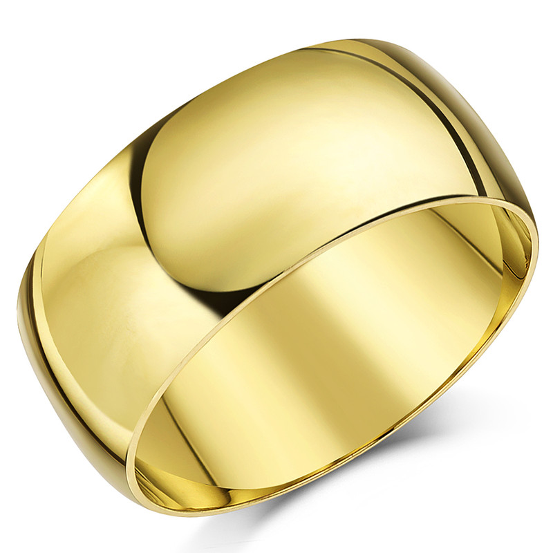 9mm 9ct Yellow Gold Heavy D Wedding Ring