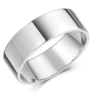 6mm 18ct White Gold Heavy Flat Wedding Ring