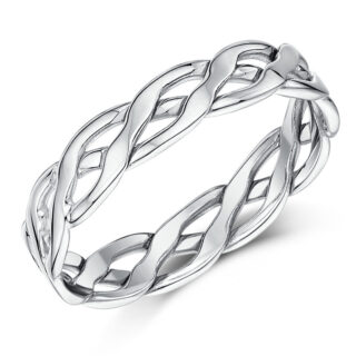 5mm 9ct White Gold Open Celtic Ring