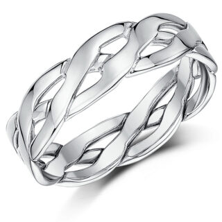 9ct White Gold Open Celtic Ring