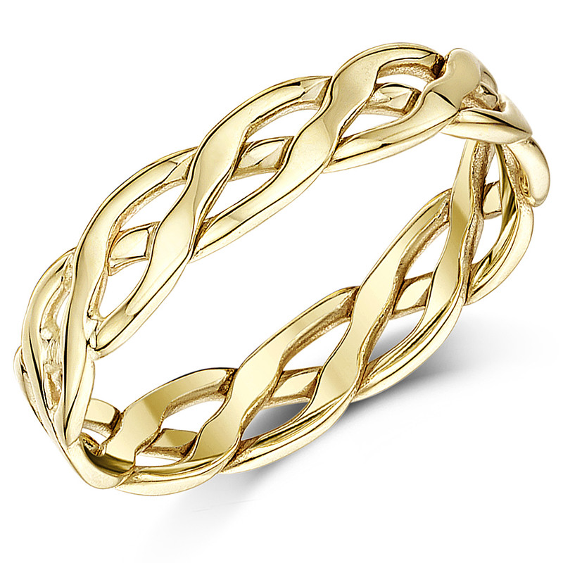 5mm 9ct Yellow Gold Open Celtic Ring