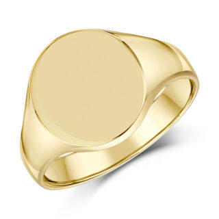 9ct Yellow Gold Medium Weight Oval Shape Signet Ring