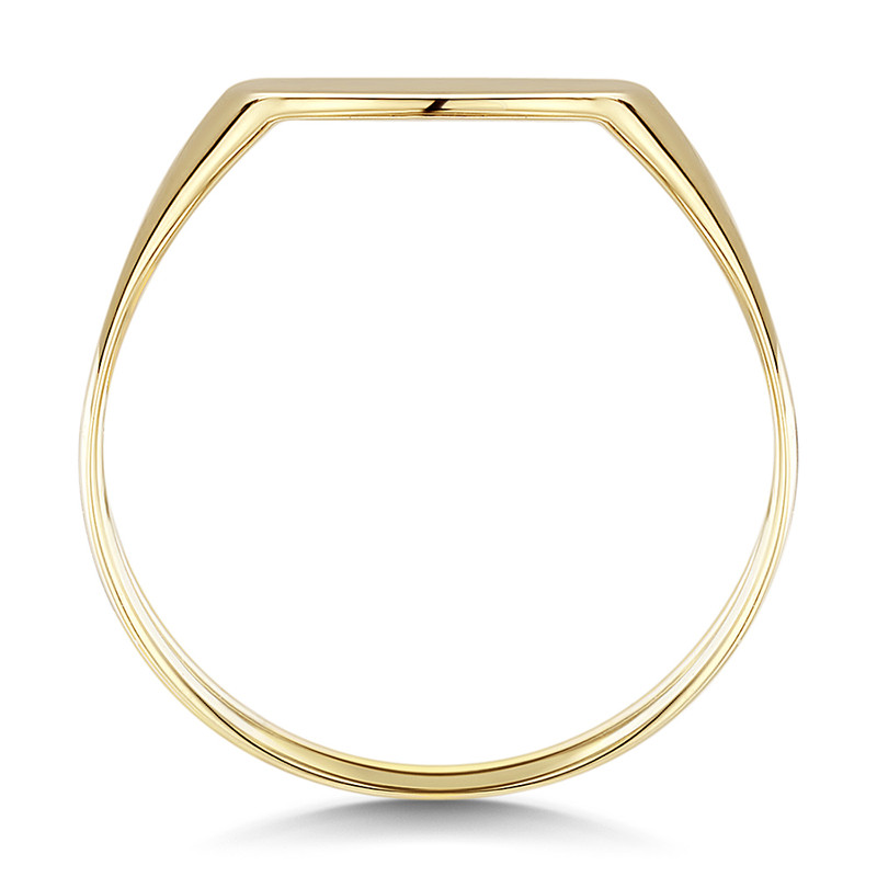 9ct Yellow Gold Light Weight Cushion Shape Signet Ring - Image 2