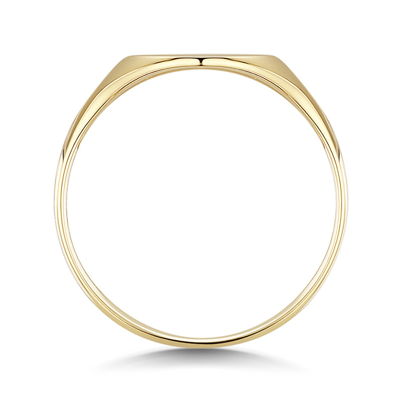 9ct Yellow Gold Light Weight Oval Shape Ladies Signet Ring - Image 2