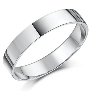 4mm Platinum Light Flat Court Wedding Ring