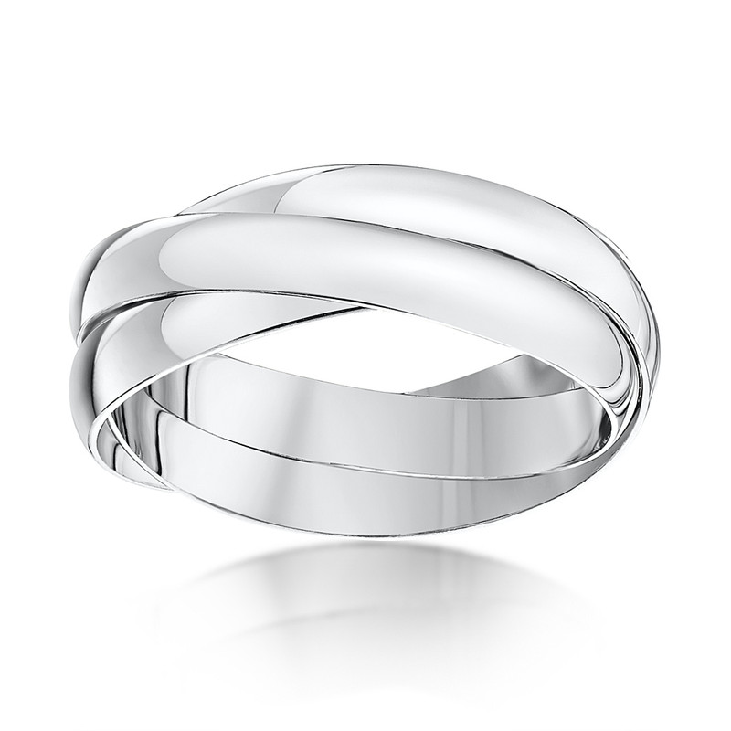 3mm 9ct White Gold Russian Wedding Ring - Image 2