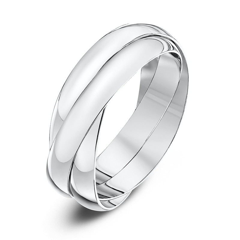 3mm 9ct White Gold Russian Wedding Ring