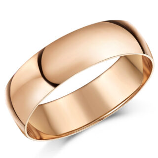 7mm 9ct Rose Gold Heavy D Wedding Ring