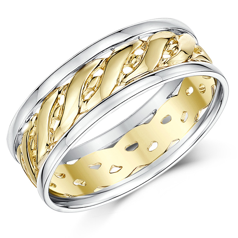 7mm 9ct Yellow Gold & Silver Celtic Ring
