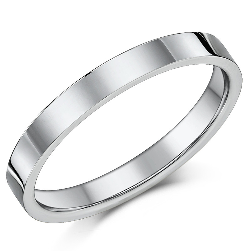 3mm Titanium Flat Court Wedding Ring