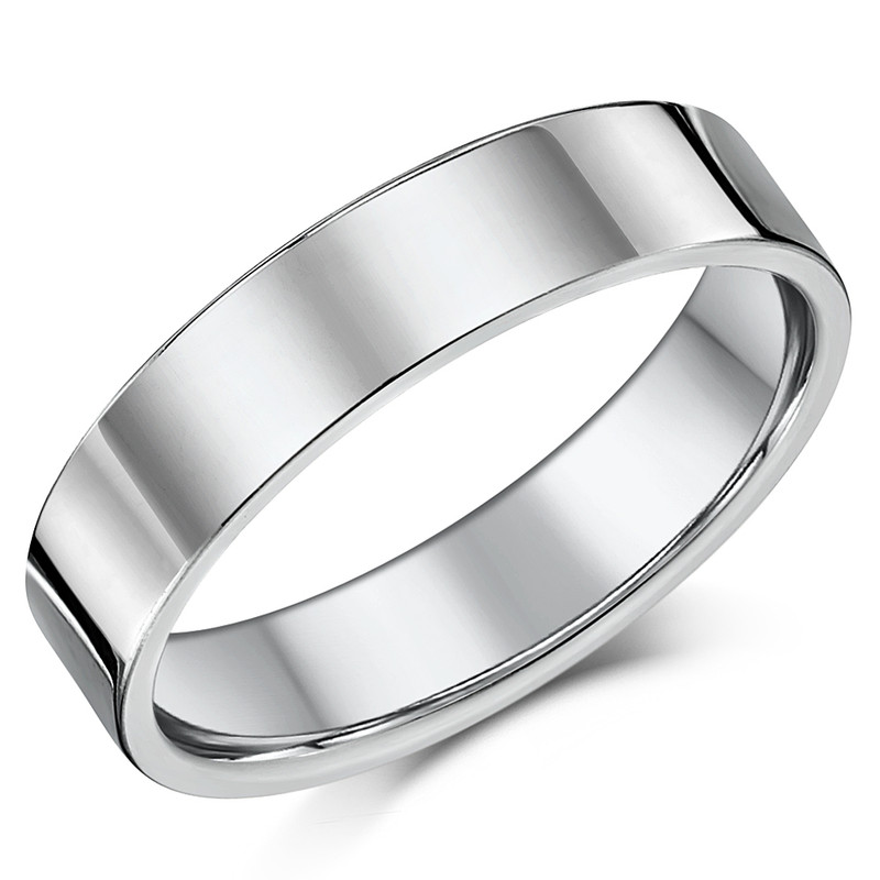 5mm Titanium Flat Court Wedding Ring