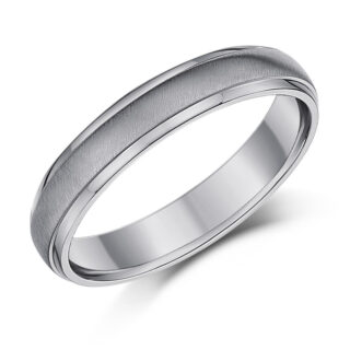 Titanium Court Matt Center 4mm Ring
