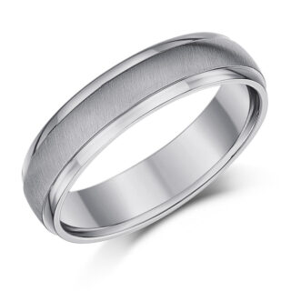 Titanium Court Matt Center 5mm Ring