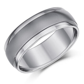 Titanium Court Matt Center 7mm Ring