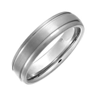 Titanium Court Matt Grooved 6mm Ring