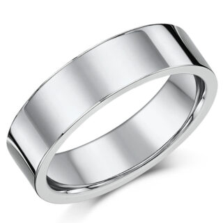 6mm Titanium Flat Court Wedding Ring