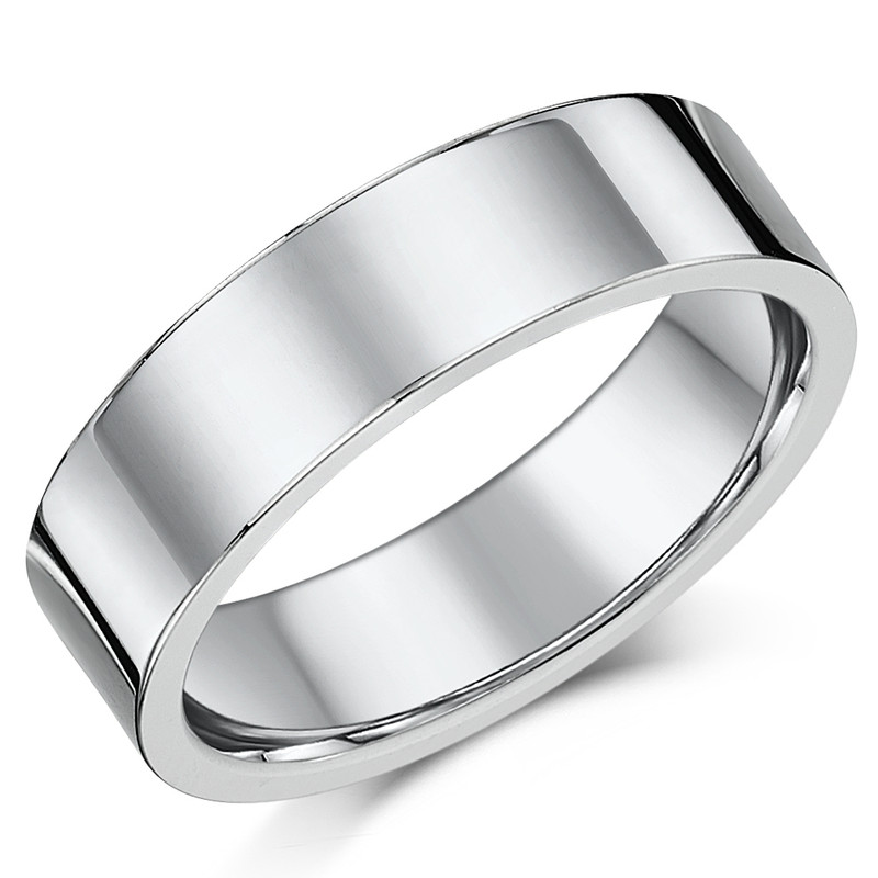 6mm Titanium Flat Court Wedding Ring