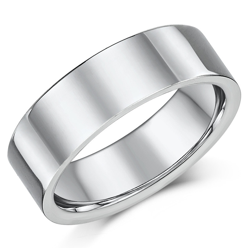 8mm Titanium Flat Court Wedding Ring