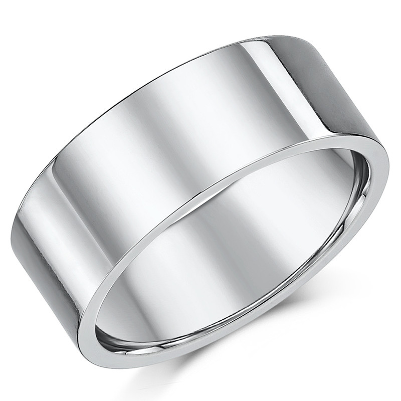 9mm Titanium Flat Court Wedding Ring