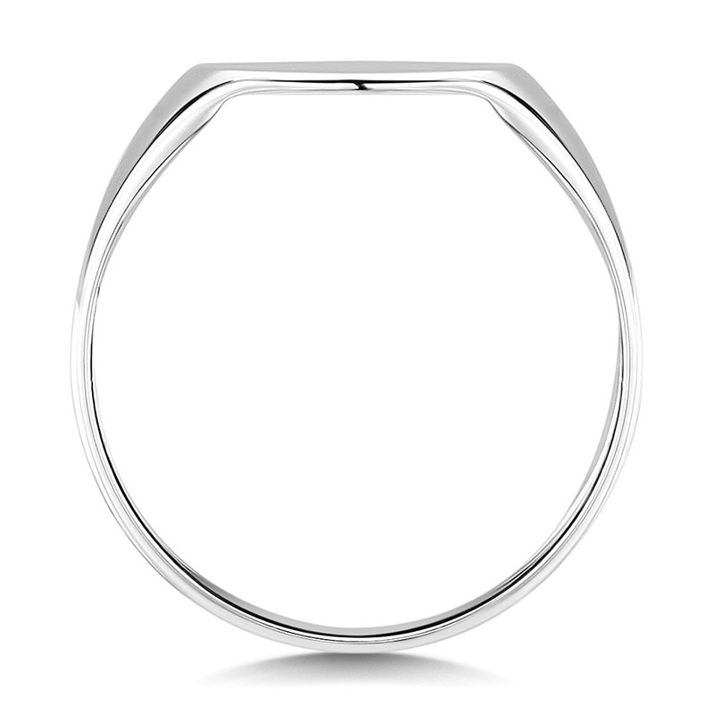 9ct White Gold Light Weight Oval Shape Signet Ring - Image 2