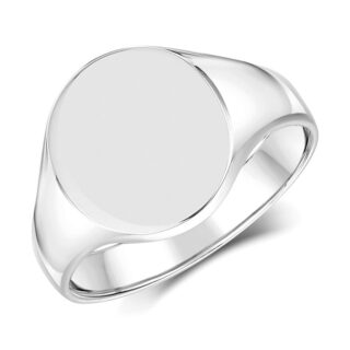 Silver 925 Medium Weight Oval Shape Signet Ring