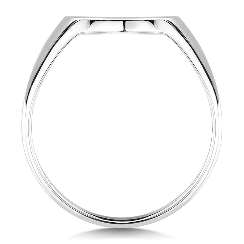 9ct White Gold Medium Weight Oval Shape Signet Ring - Image 2