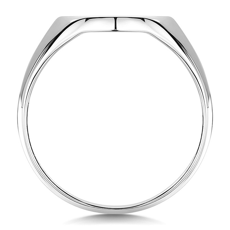 9ct White Gold Heavy Weight Oval Shape Signet Ring - Image 2