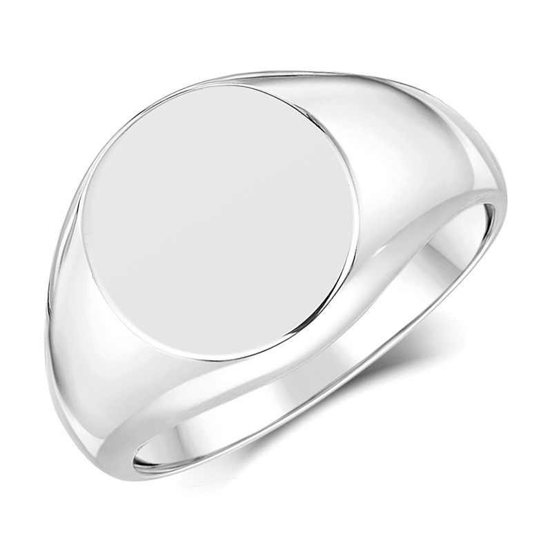 9ct White Gold Extra Heavy Weight Oval Shape Signet Ring