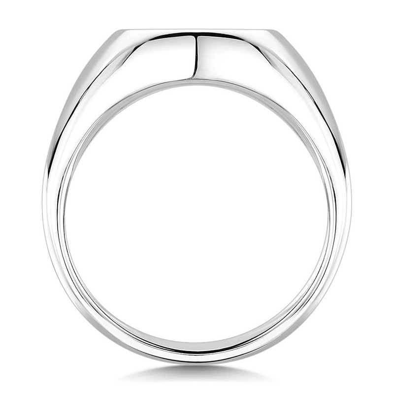 9ct White Gold Extra Heavy Weight Oval Shape Signet Ring - Image 2
