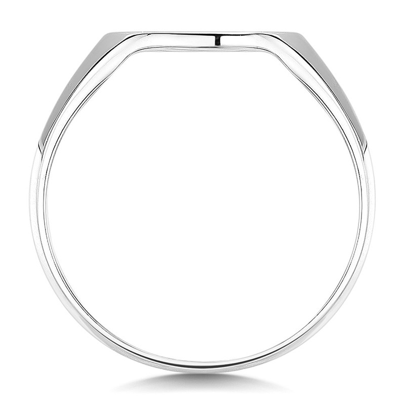 Silver 925 Medium Weight Cushion Shape Signet Ring - Image 2