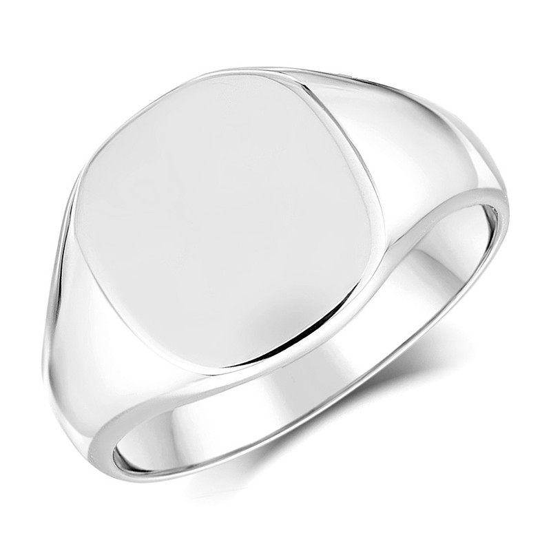 Silver 925 Heavy Weight Cushion Shape Signet Ring