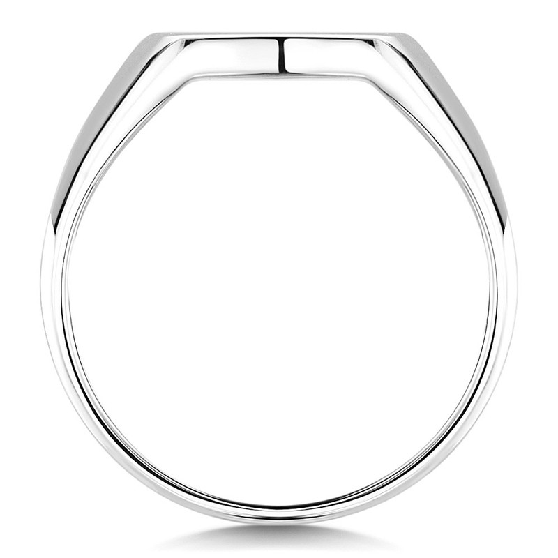 Silver 925 Heavy Weight Cushion Shape Signet Ring - Image 2