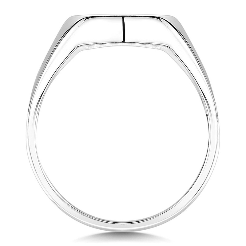 Silver 925 Extra Heavy Weight Cushion Shape Signet Ring - Image 2