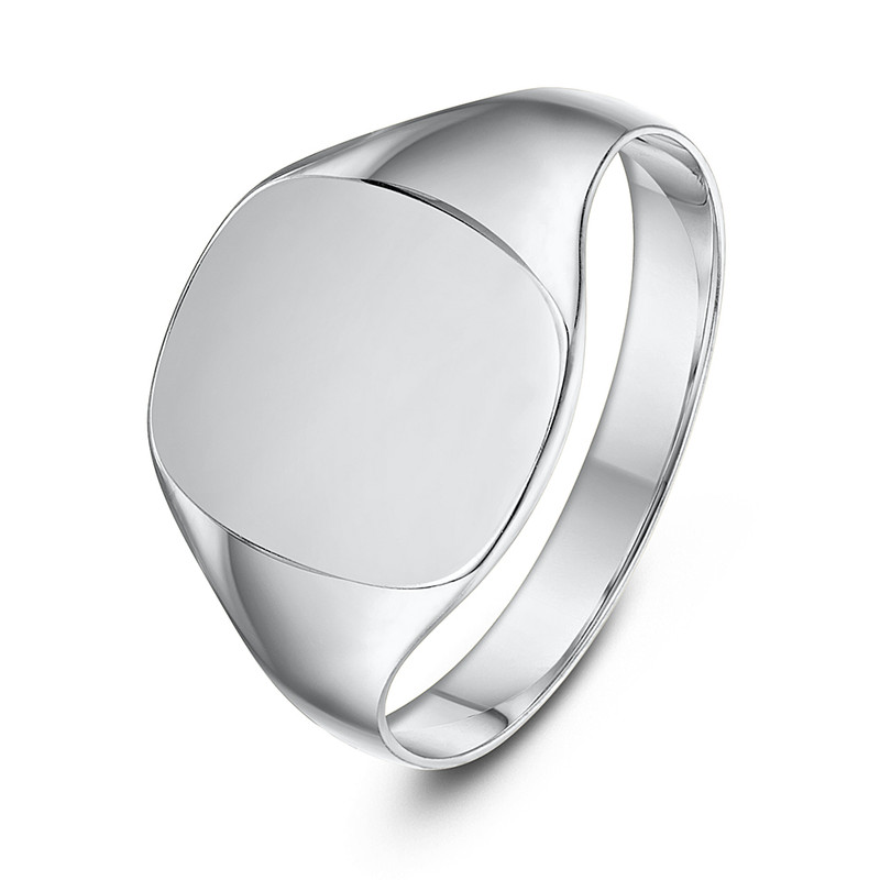 Silver 925 Light Weight Cushion Shape Ladies Signet Ring