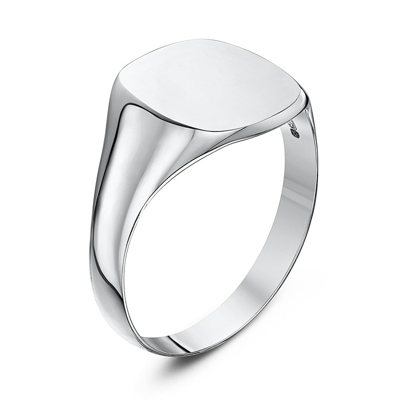 Silver 925 Light Weight Cushion Shape Ladies Signet Ring - Image 3